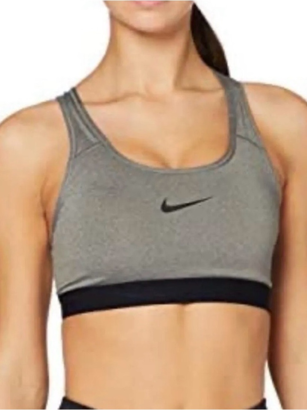 Nike Pro Classic Dri-Fit Sports Bra in Heather Grey Carbon Women’s Size M
